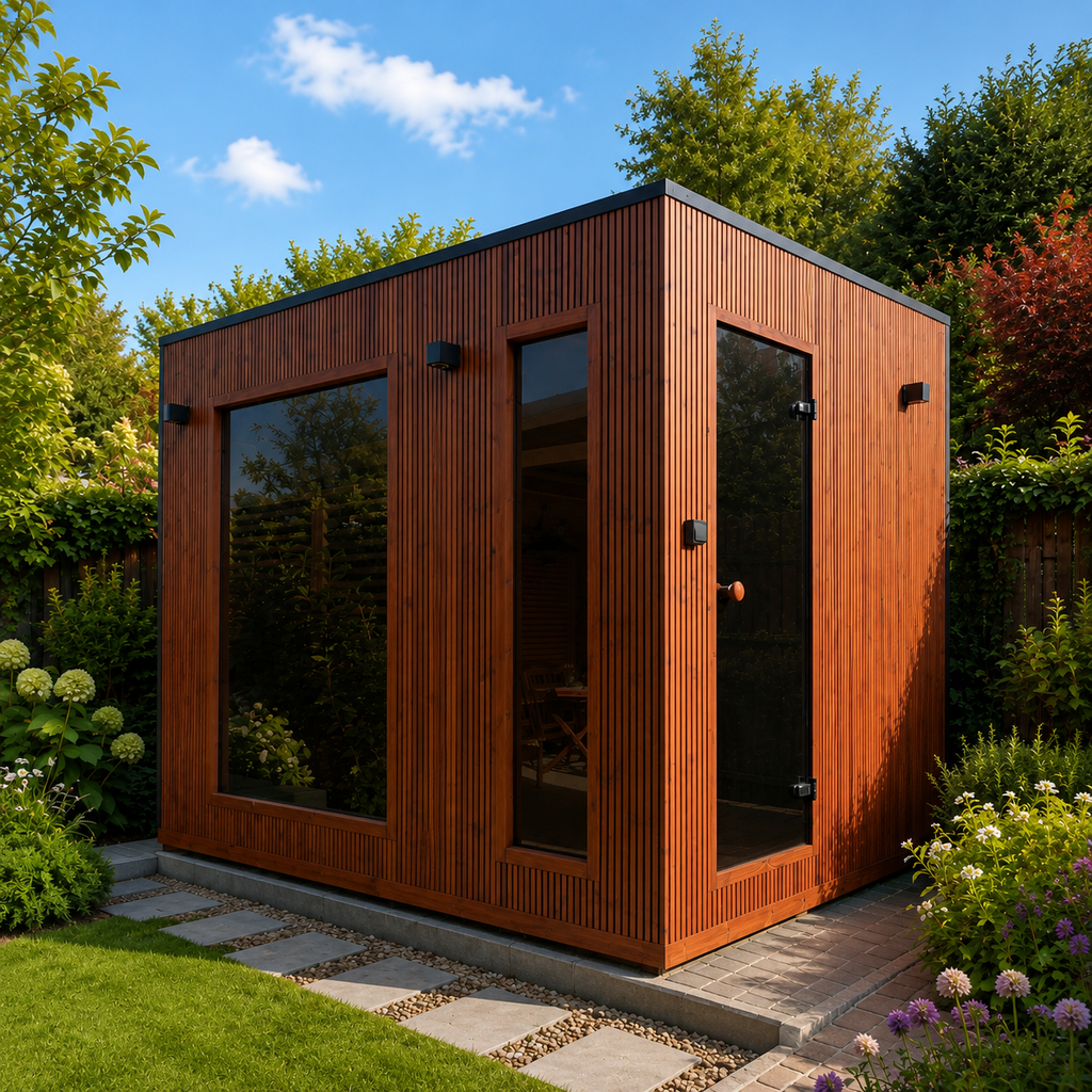Sauna de jardin avec espace vestiaire