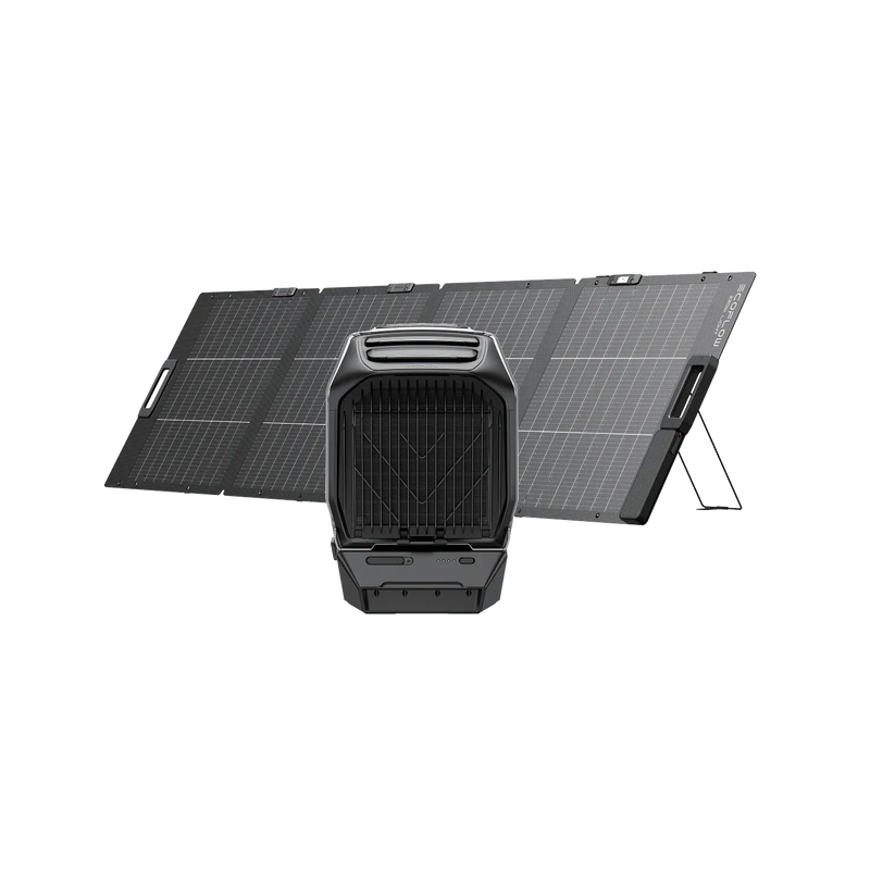 EcoFlow WAVE 3 avec batterie LFP 1 024 Wh et panneau solaire bifacial 220 W