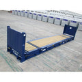 Conteneur Flat Rack 40 pieds en acier CORTEN – Transport de charges lourdes – Bleu – Réf. BG3542