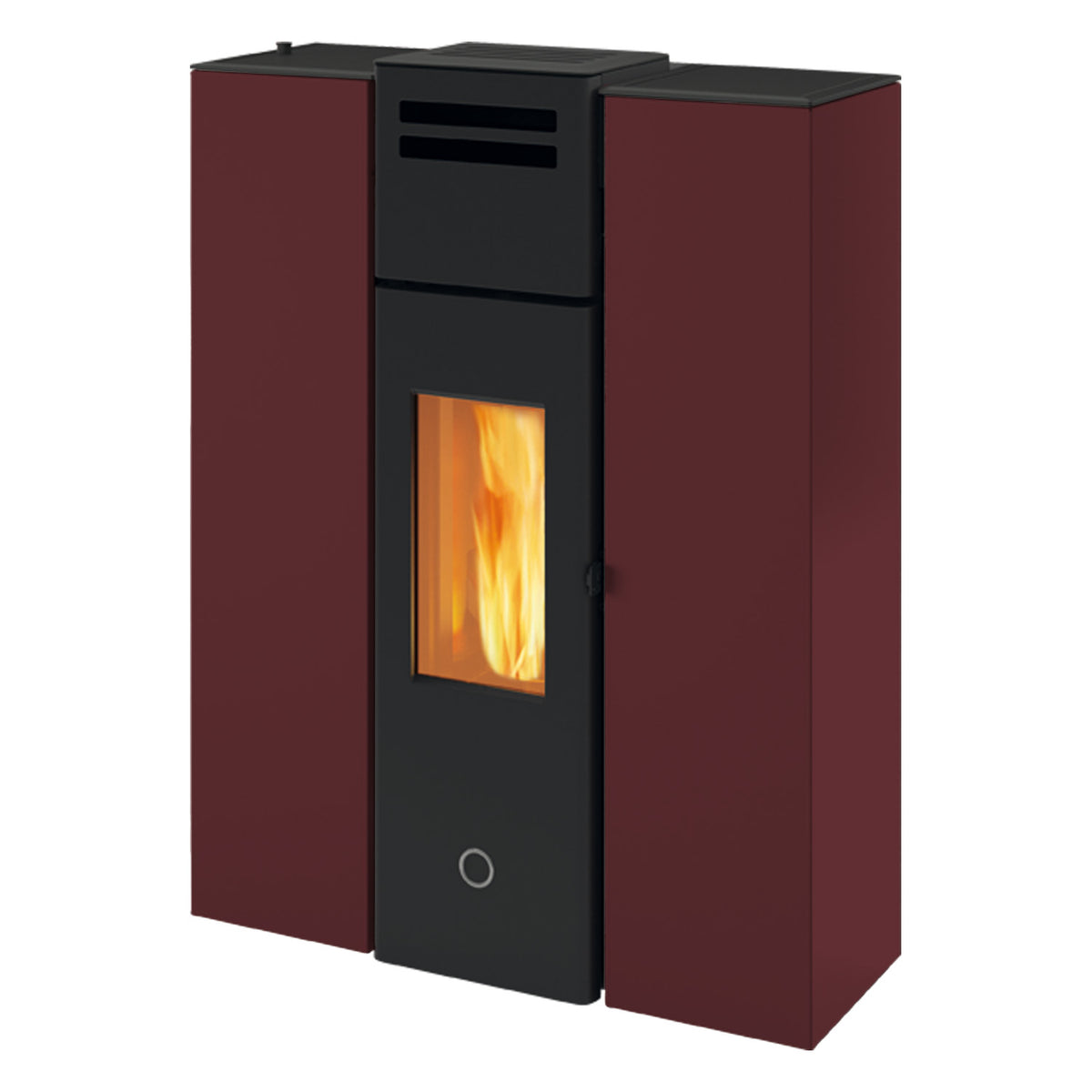Poêle à granulés Edilkamin EK63 Cell 80+ Evo acier bordeaux 7,7 kW