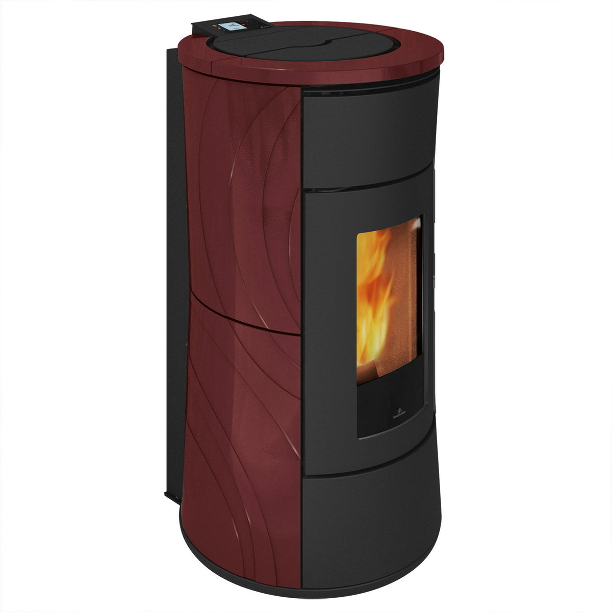 Poêle à granulés hydro Edilkamin Cherie H 14 Evo bordeaux vue de face