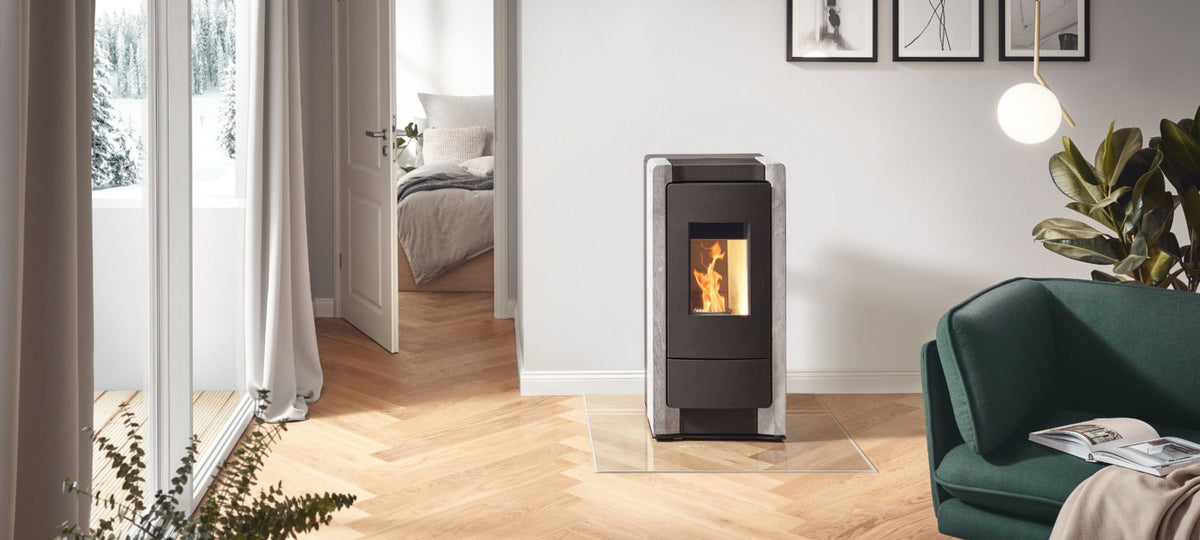 Poêle à granulés étanche Rika Como II 8 kW pierre blanche - image 2