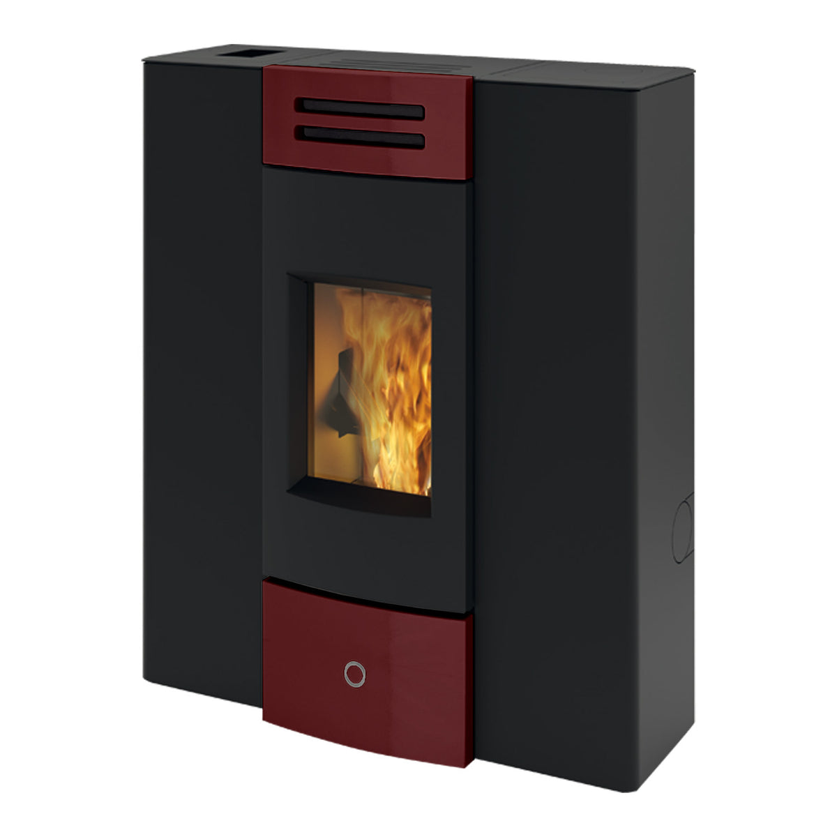 Poêle à granulés Edilkamin EK63 Dub 100++ céramique bordeaux 10,1 kW