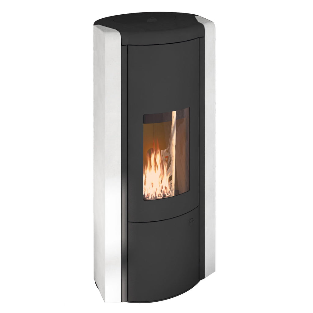 Poêle à granulés Olsberg Arina 3.0 acier noir et céramique blanc neige – 6 kW