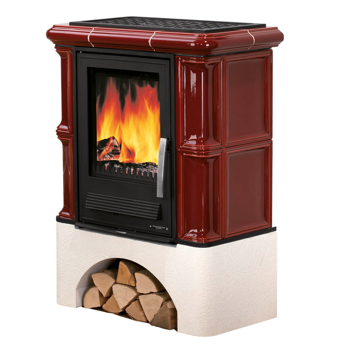 Justus Bavaria – Poêle à bois rouge bordeaux 7 kW