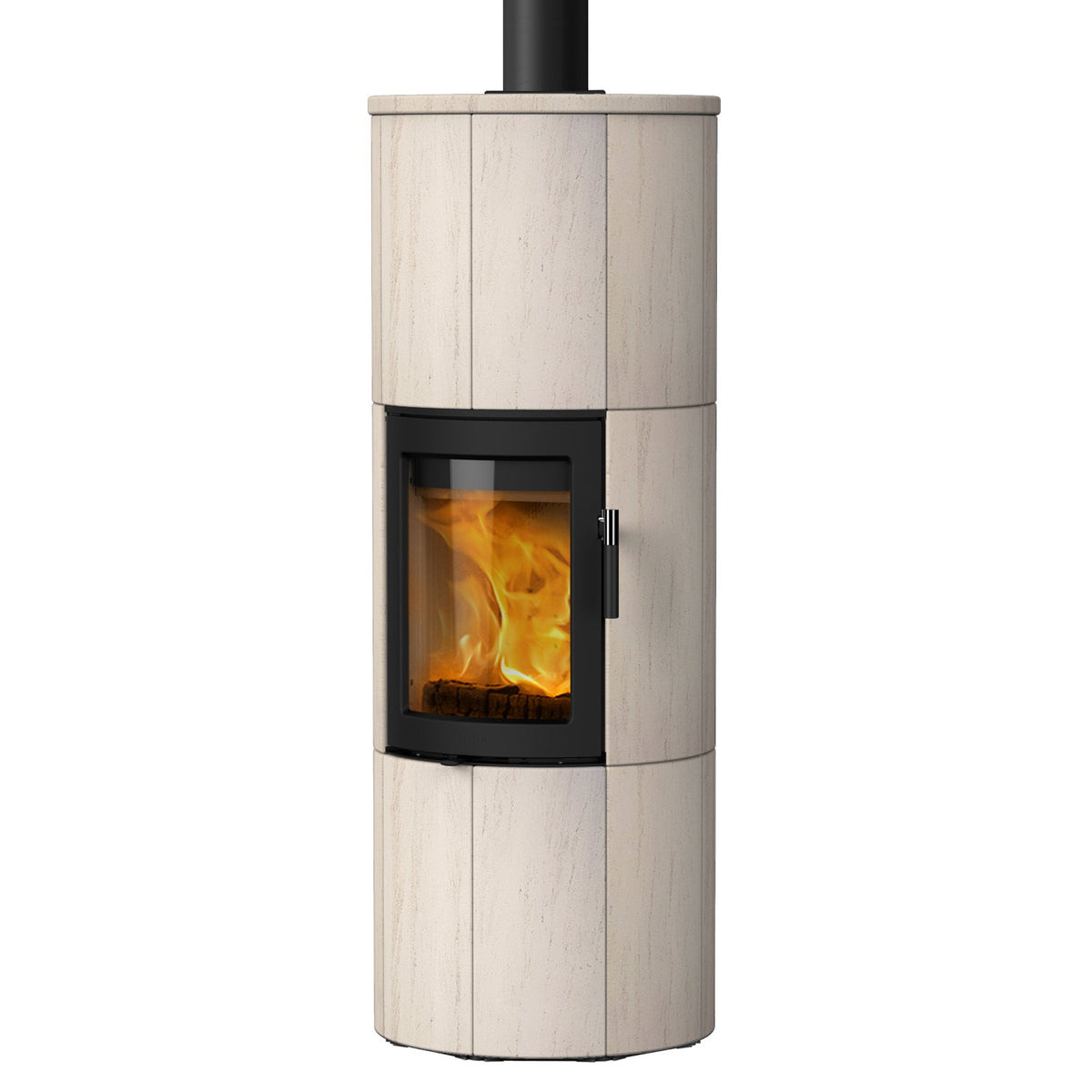 Poêle à bois Lotus Maestro 152 Noir/Calcaire 6 kW, évacuation des fumées par le haut