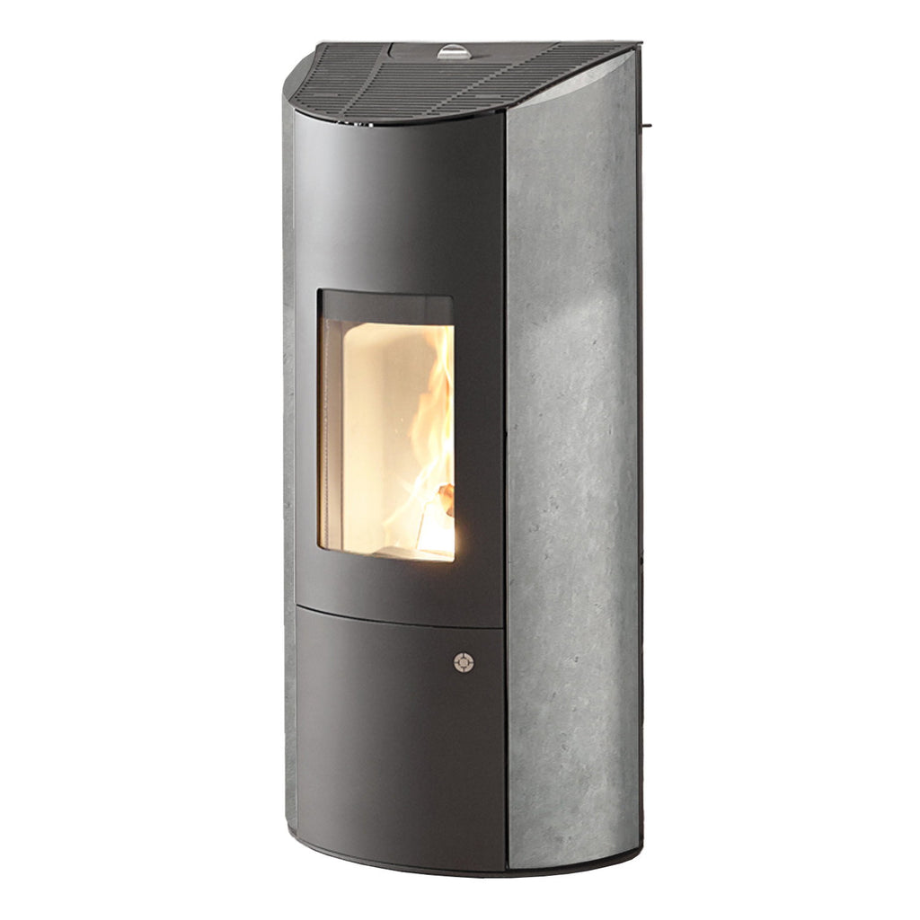 Poêle à granulés Olsberg Levana 3.0 acier noir et pierre naturelle serpentine – 8 kW