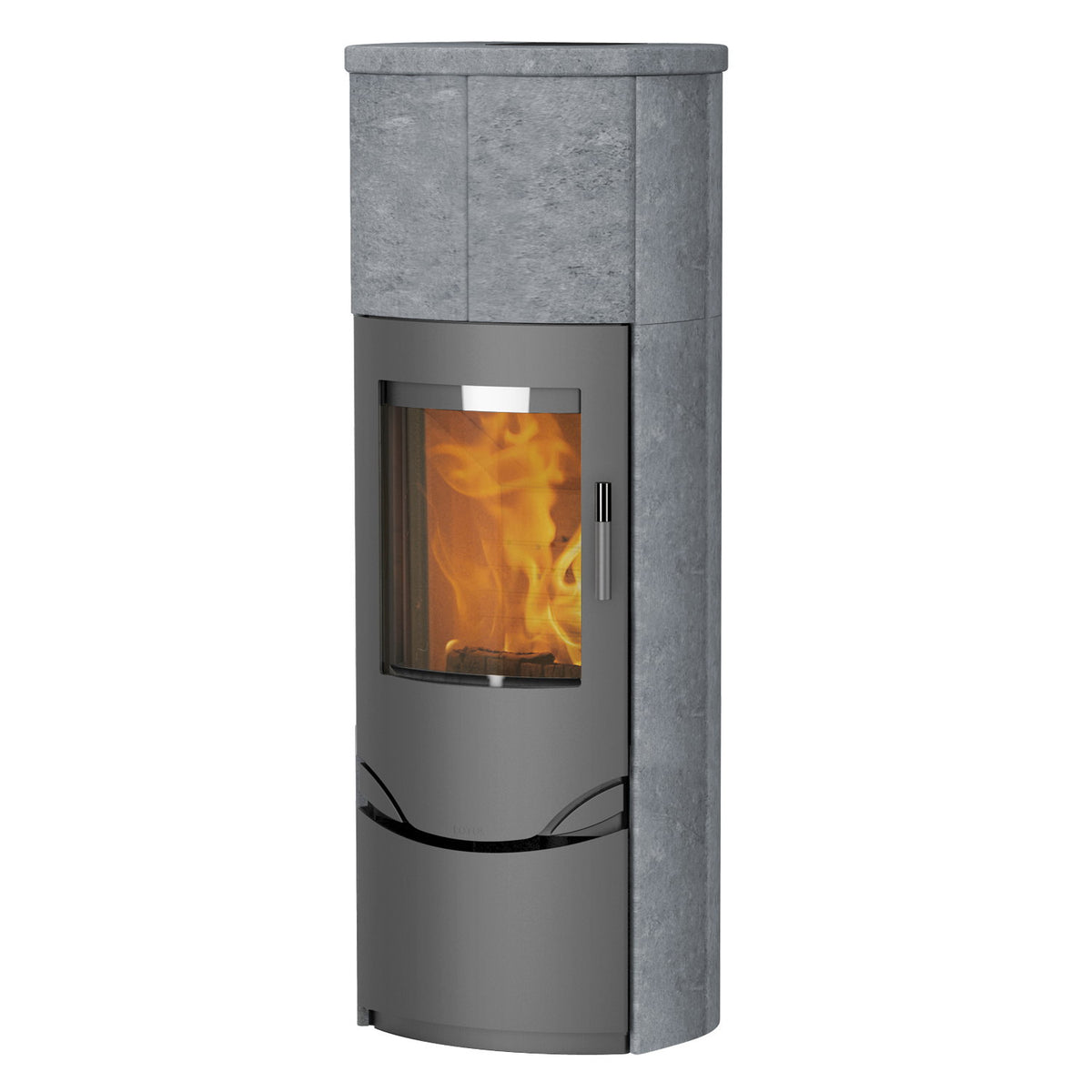 Poêle à bois Lotus Prio M Gris avec pierre ollaire et PowerStones 7 kW