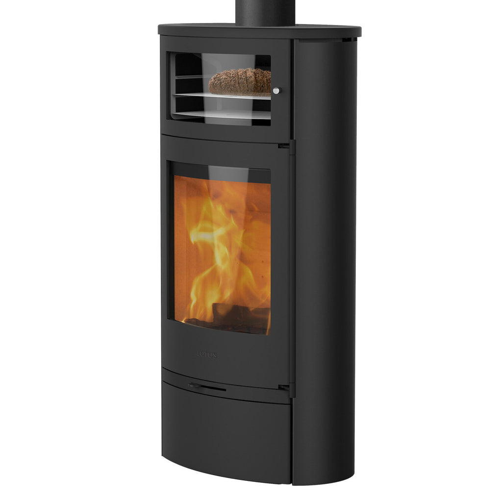 Lotus Jubilee 35 Noir – Poêle à bois 7 kW avec compartiment de maintien au chaud