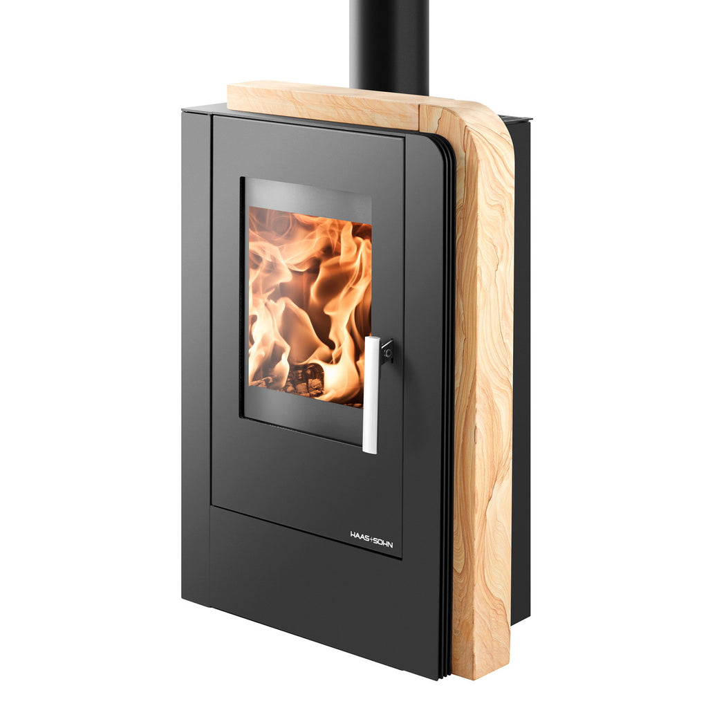 Poêle à bois Haas+Sohn Aruba easy noir Woodstone 6 kW
