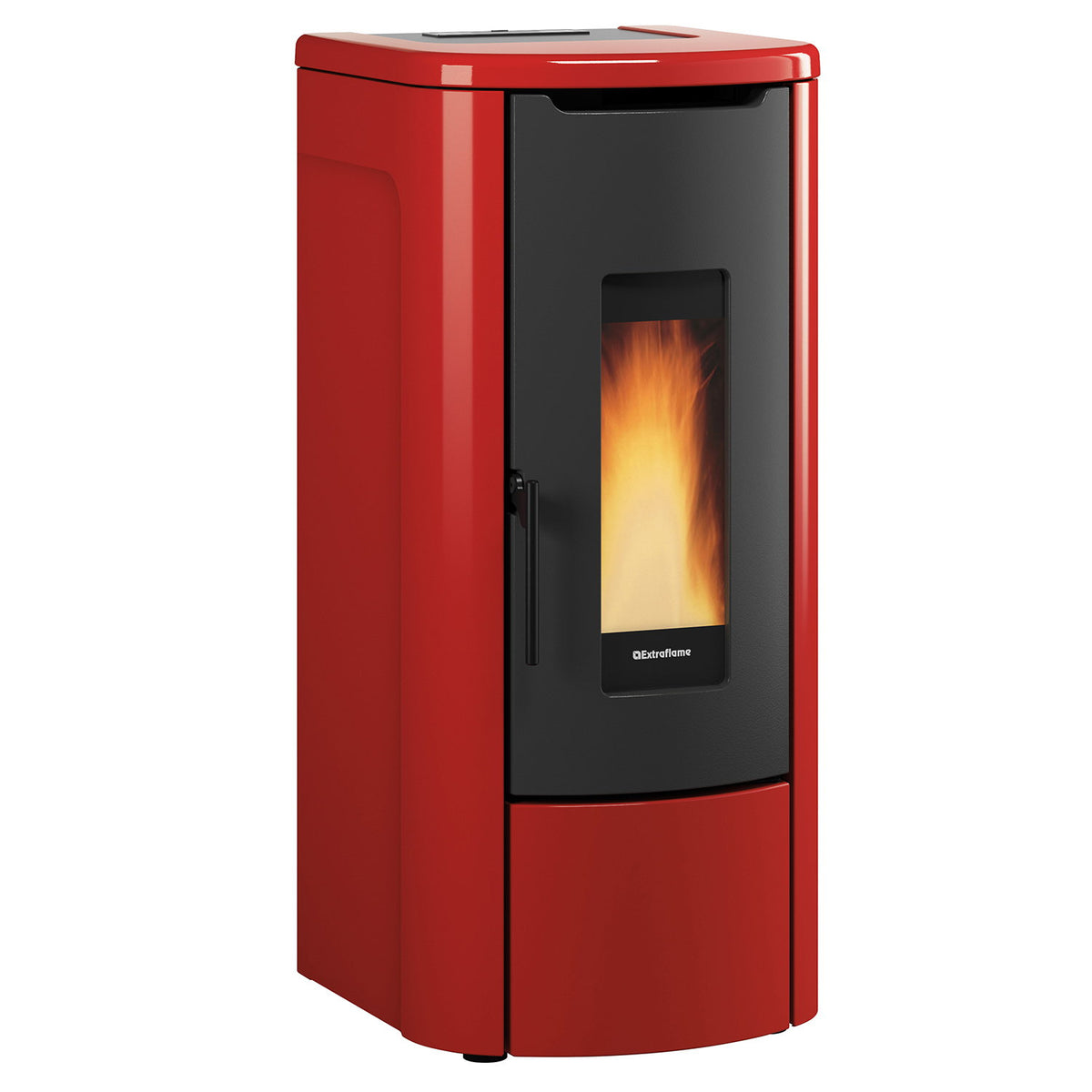 Vue de face du poêle Extraflame Evolution Line Rosanna Idro bordeaux
