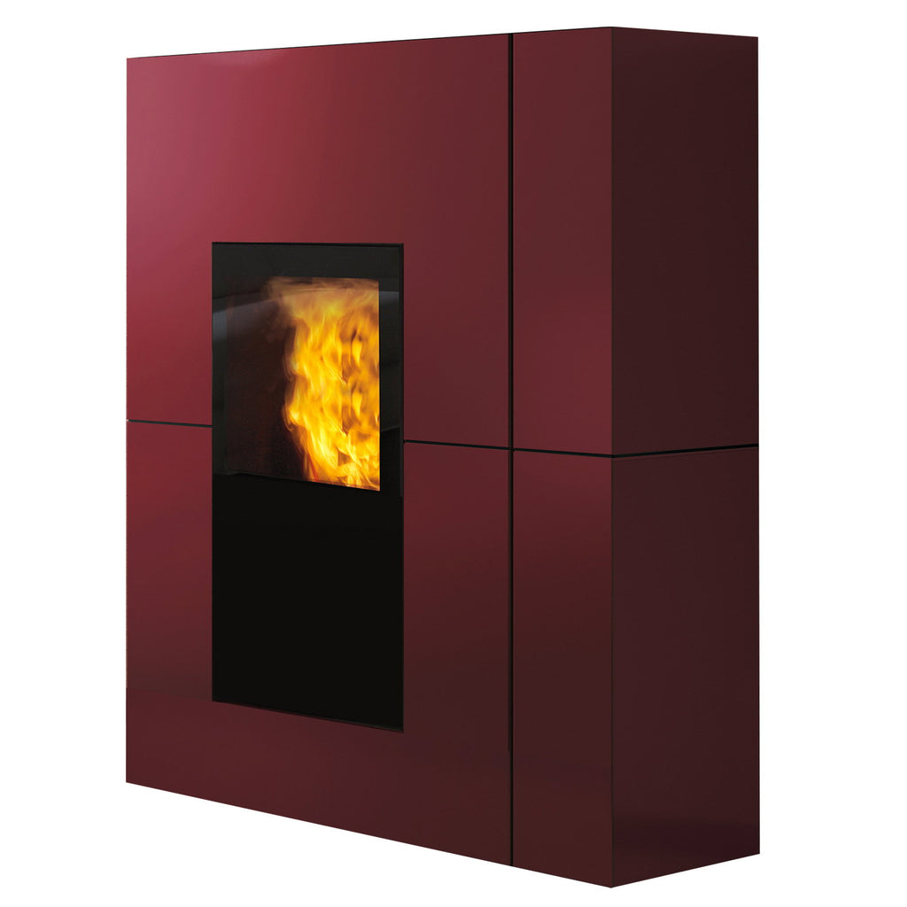 Edilkamin Blade H 23 Evo acier Bordeaux avec kit R-FX – image 2