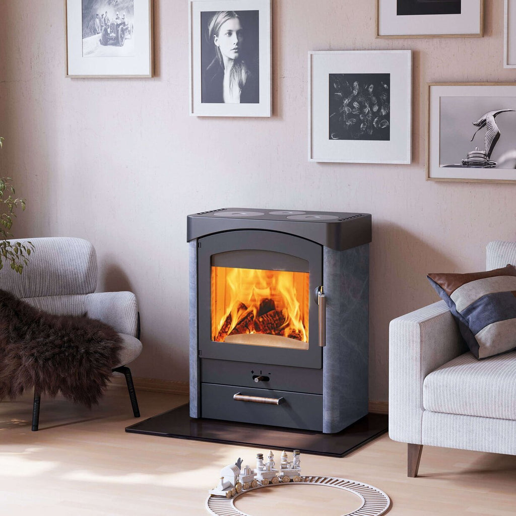Austroflamm Pallas – Poêle à bois avec plaque de cuisson, 8,5 kW