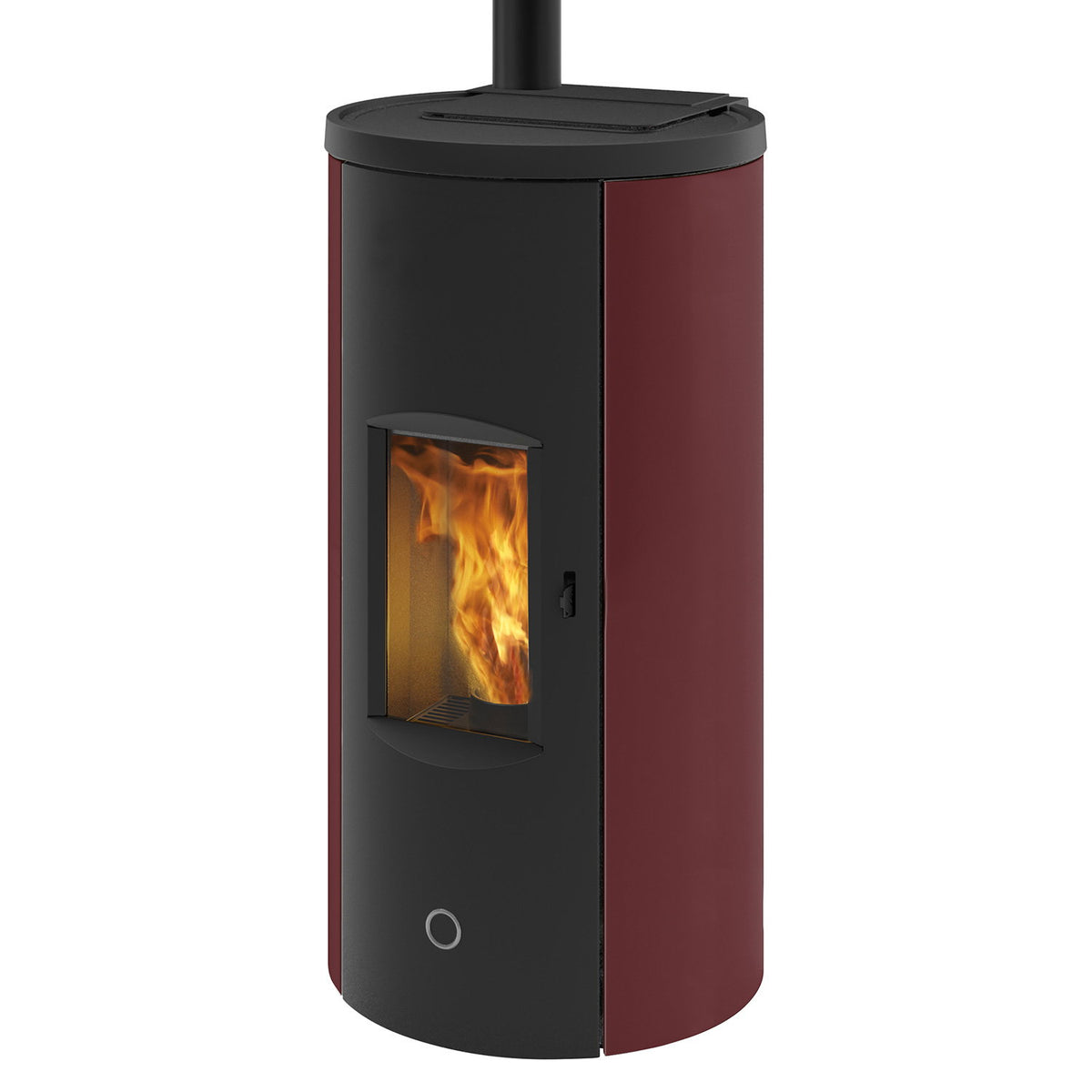 Poêle à granulés Edilkamin EK63 Like 80 Evo acier bordeaux 7,6 kW raccordement supérieur