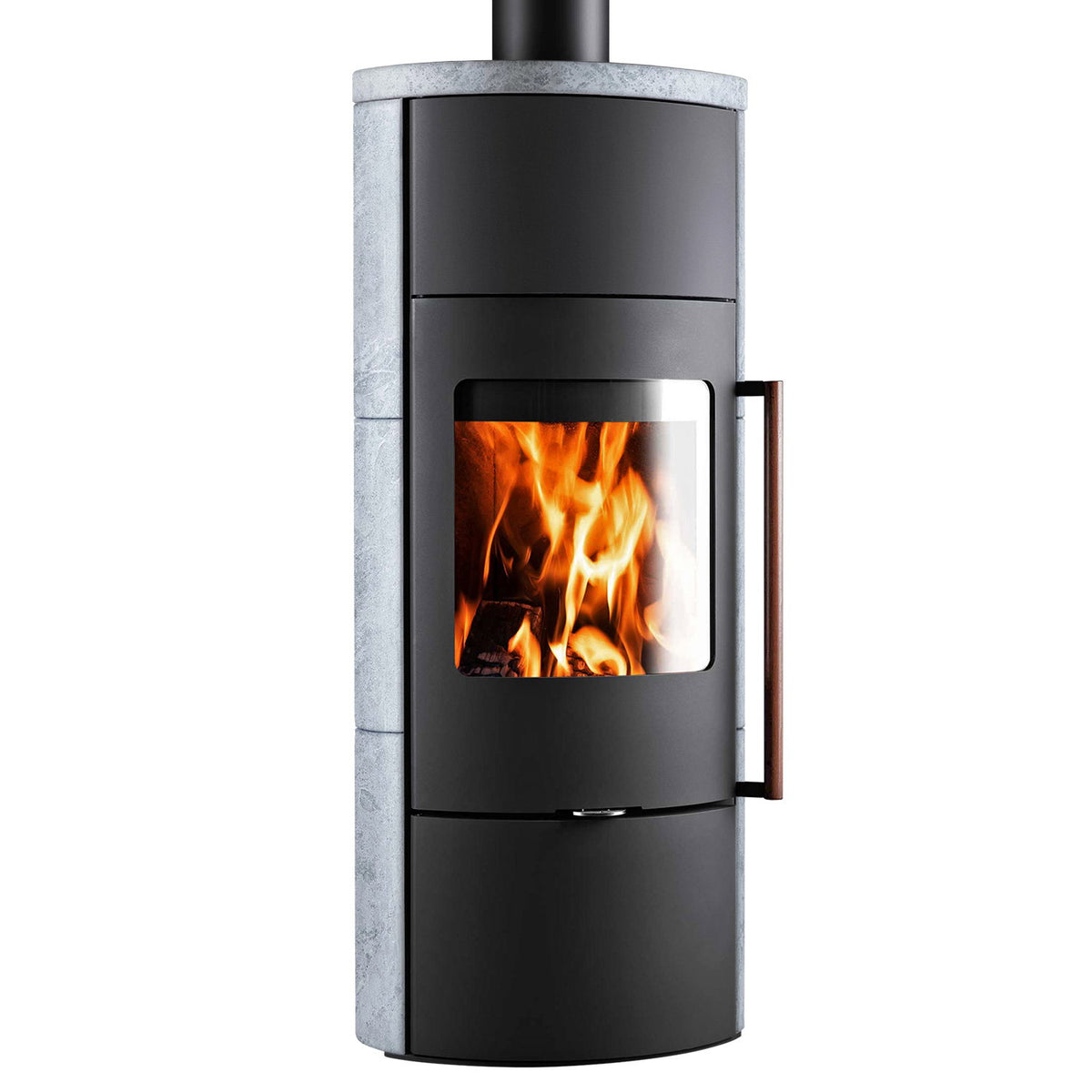 Poêle à bois Novaline Carino Plus ST acier noir et pierre ollaire 5,5 kW