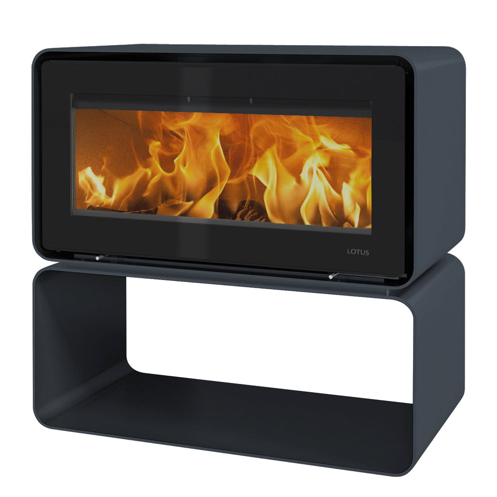 Lotus Living Cube Ocean Dark KS2405 – Poêle à bois 7 kW, sortie arrière