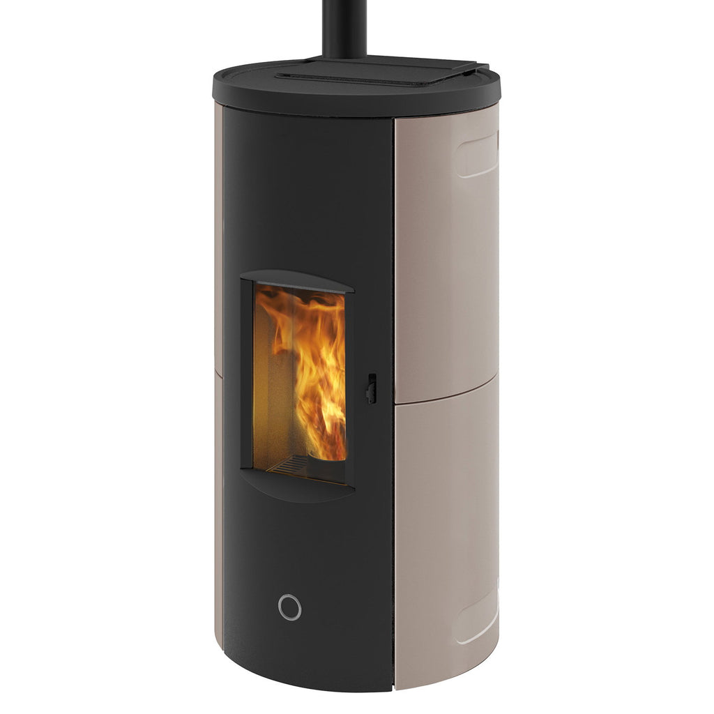Poêle à granulés Edilkamin EK63 Like 80 Evo céramique gris tourterelle raccordement supérieur 7,6 kW