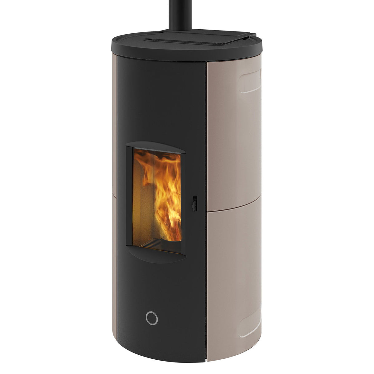 Poêle à granulés Edilkamin EK63 Like 80 Evo céramique gris tourterelle raccordement supérieur 7,6 kW