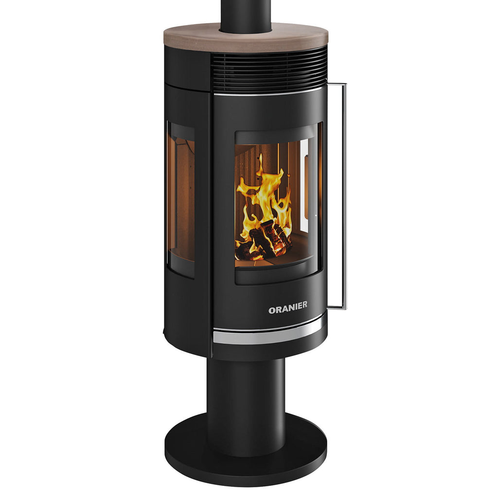 Oranier Rota Twist – Poêle à bois acier noir et céramique Grappa, 5,5 kW