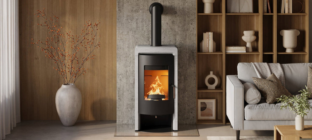Rika Fox III – Poêle à bois 8 kW avec habillage en pierre naturelle