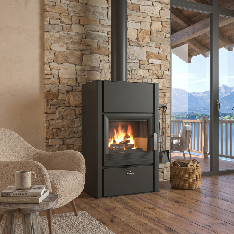 Poêle à bois hydro Bronpi HydroNova Plus 12,7 kW