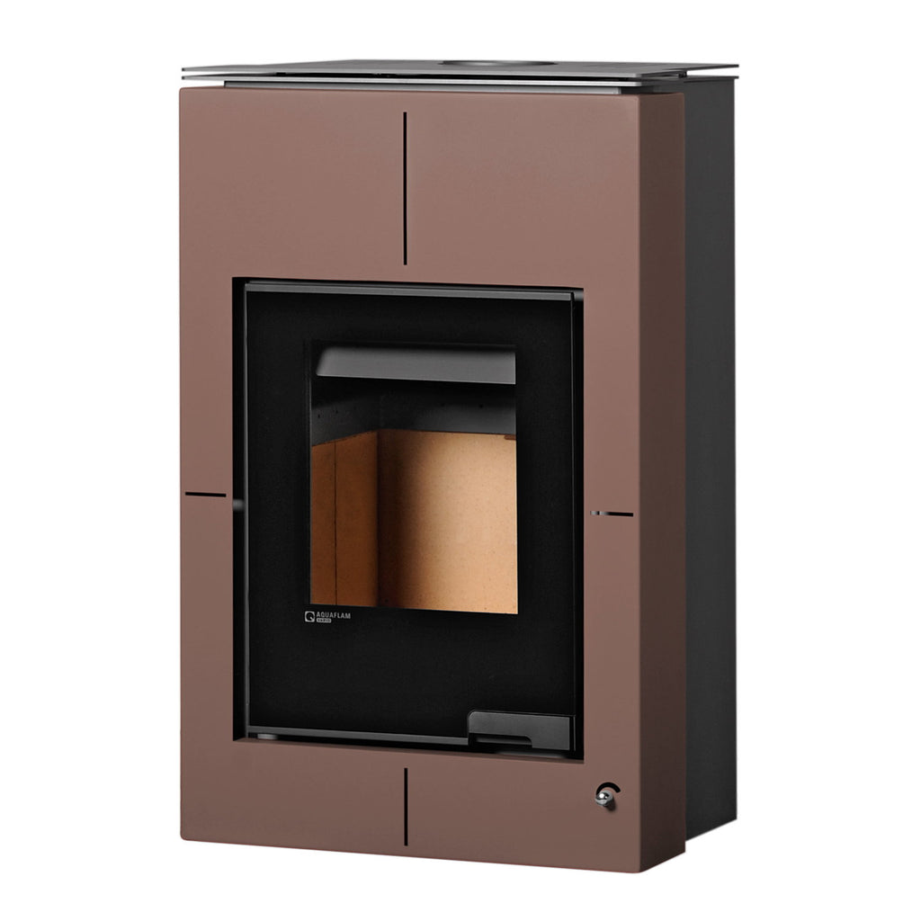 Poêle à bois Aquaflam Vario Saporo Manuel Marron avec échangeur thermique 11/5 kW - image 2