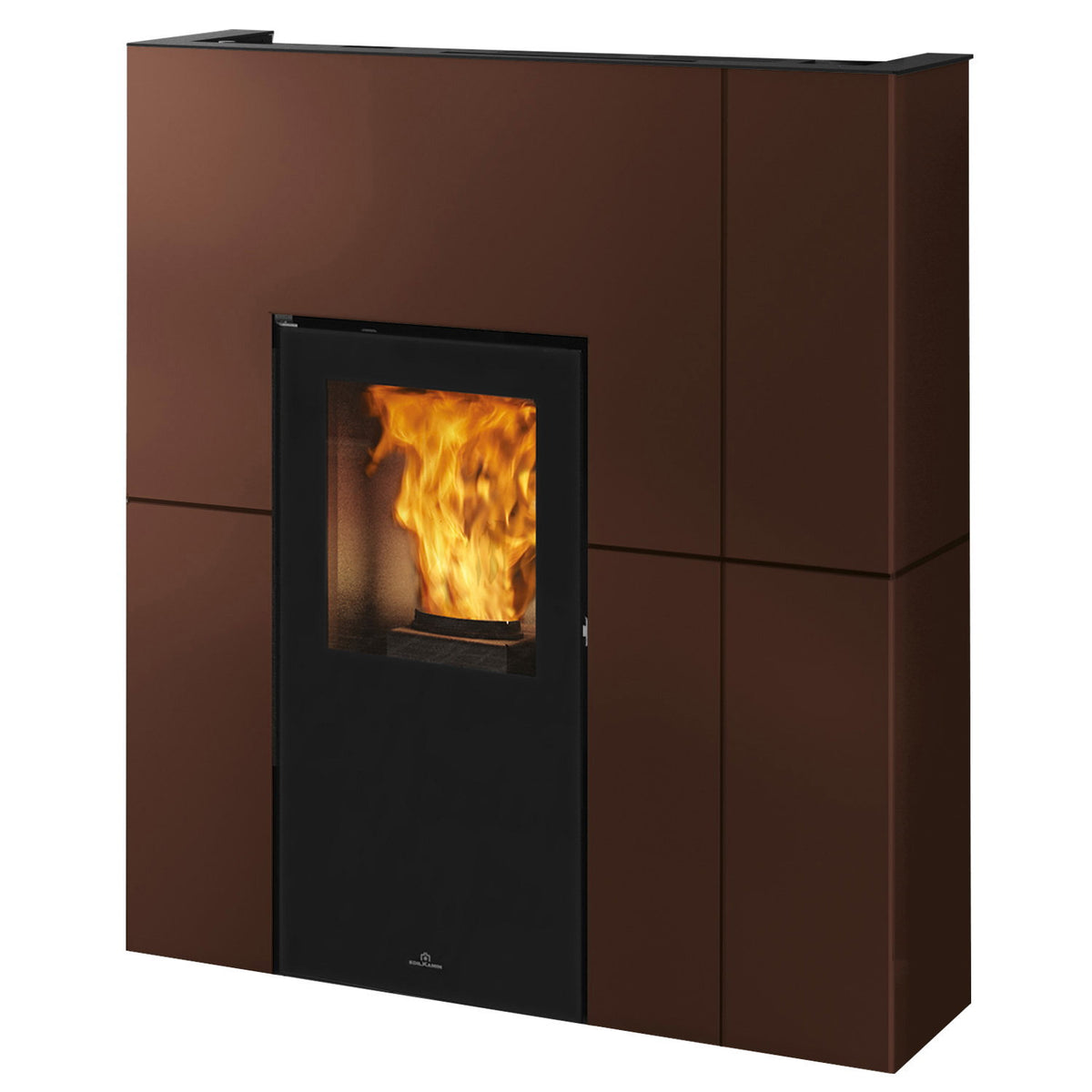 Edilkamin Blade H 15 Evo poêle à granulés bouilleur acier bronze vue rapprochée
