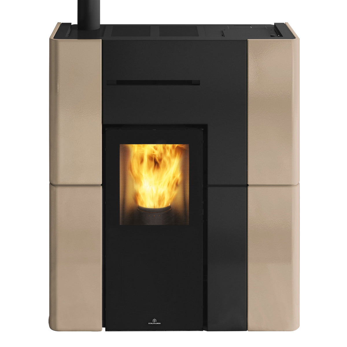 Poêle à granulés hydro Edilkamin Blade H 15 Evo beige vue de face