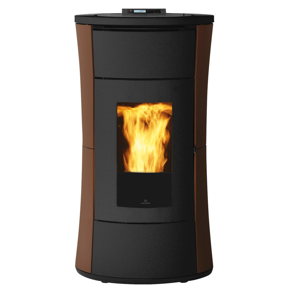 Vue de face du poêle Edilkamin Cherie H 14 Evo acier bronze