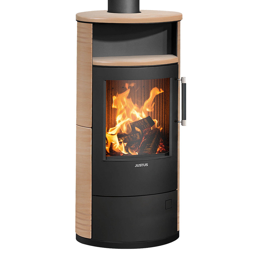 Poêle à bois Justus Island 5 2.0 acier noir céramique Corretto 5 kW