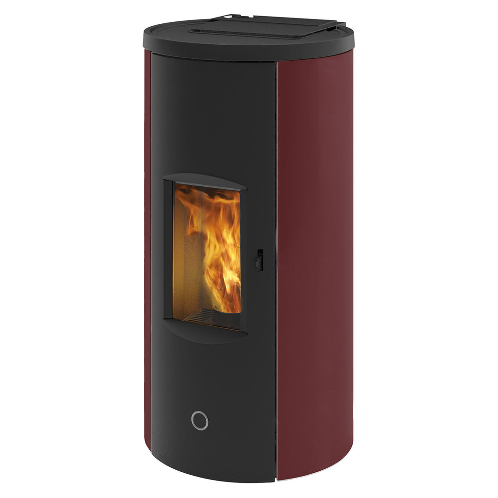 Poêle à granulés Edilkamin EK63 Like 90+ Evo acier bordeaux raccordement arrière 9,2 kW