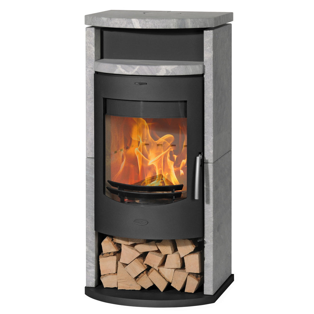 Poêle à bois Fireplace Barcelona acier noir pierre ollaire 8,1 kW