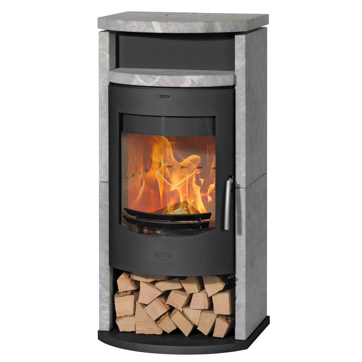 Poêle à bois Fireplace Barcelona acier noir pierre ollaire 8,1 kW