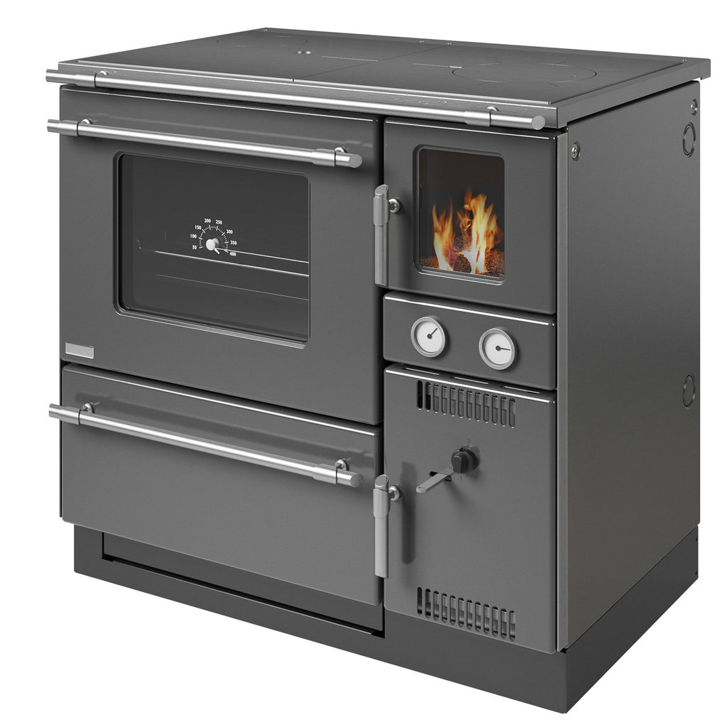 Poêle de cuisine à eau Wamsler K 148 anthracite mat, sortie fumée à gauche, 23 kW