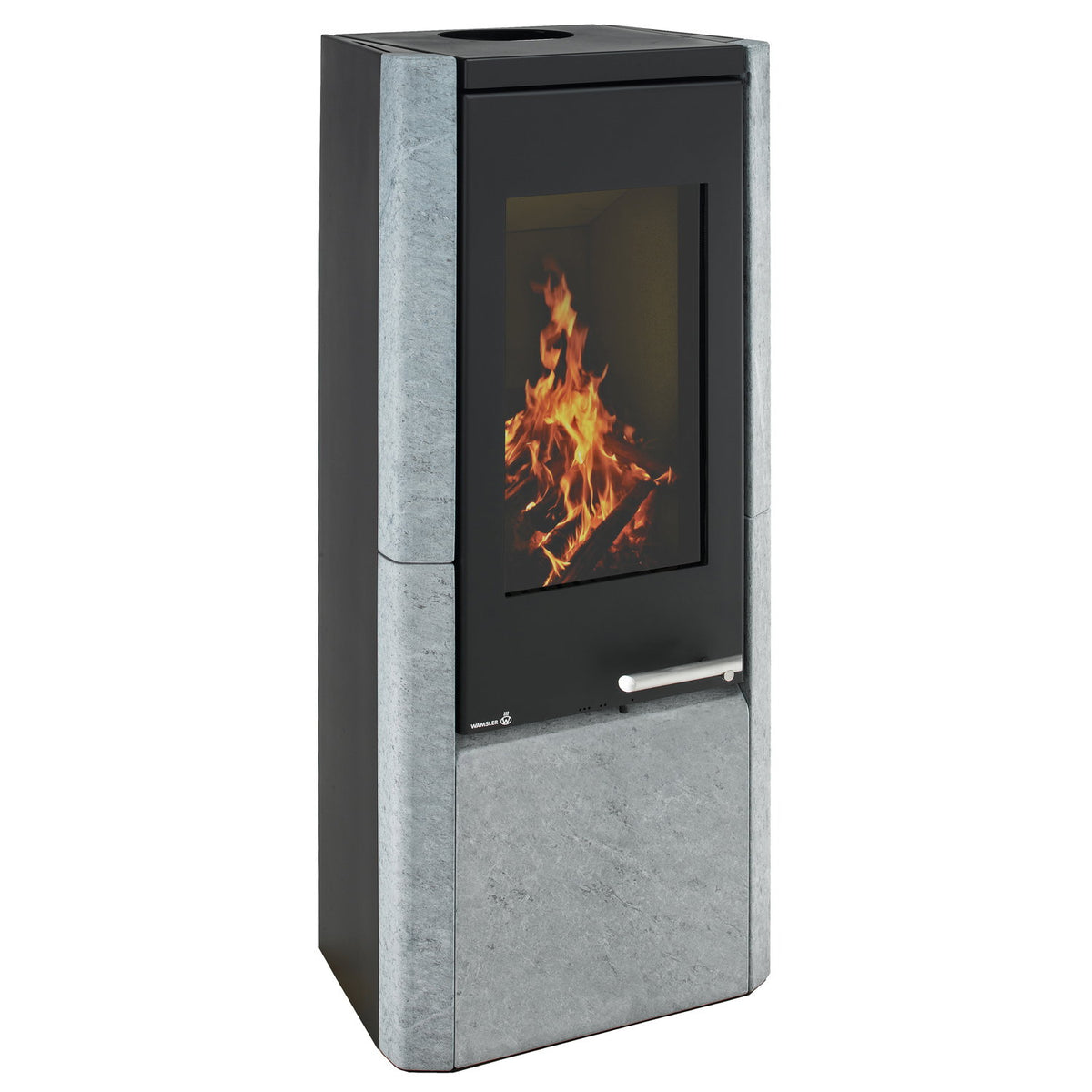 Wamsler Methis – Poêle à bois en acier noir et pierre ollaire 8 kW