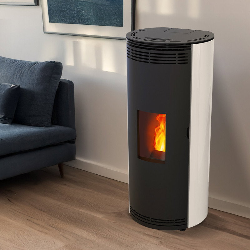 Poêle à granulés étanche France Flamme Prévert 8 kW sortie dessus - image 2