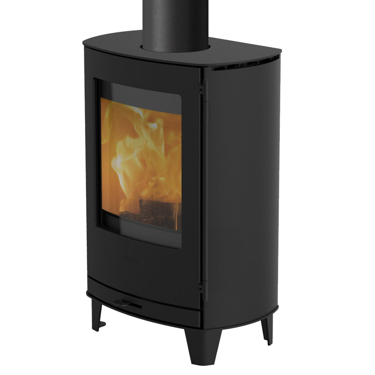 Poêle à bois Lotus Jubilee Base acier noir 4 kW