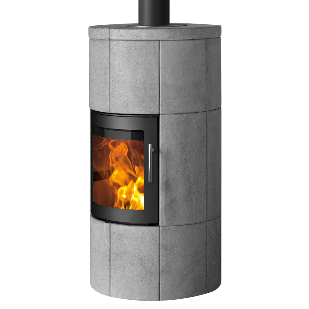Poêle à bois Lotus M1 Noir avec pierre ollaire – Sortie des fumées par le haut, 6 kW