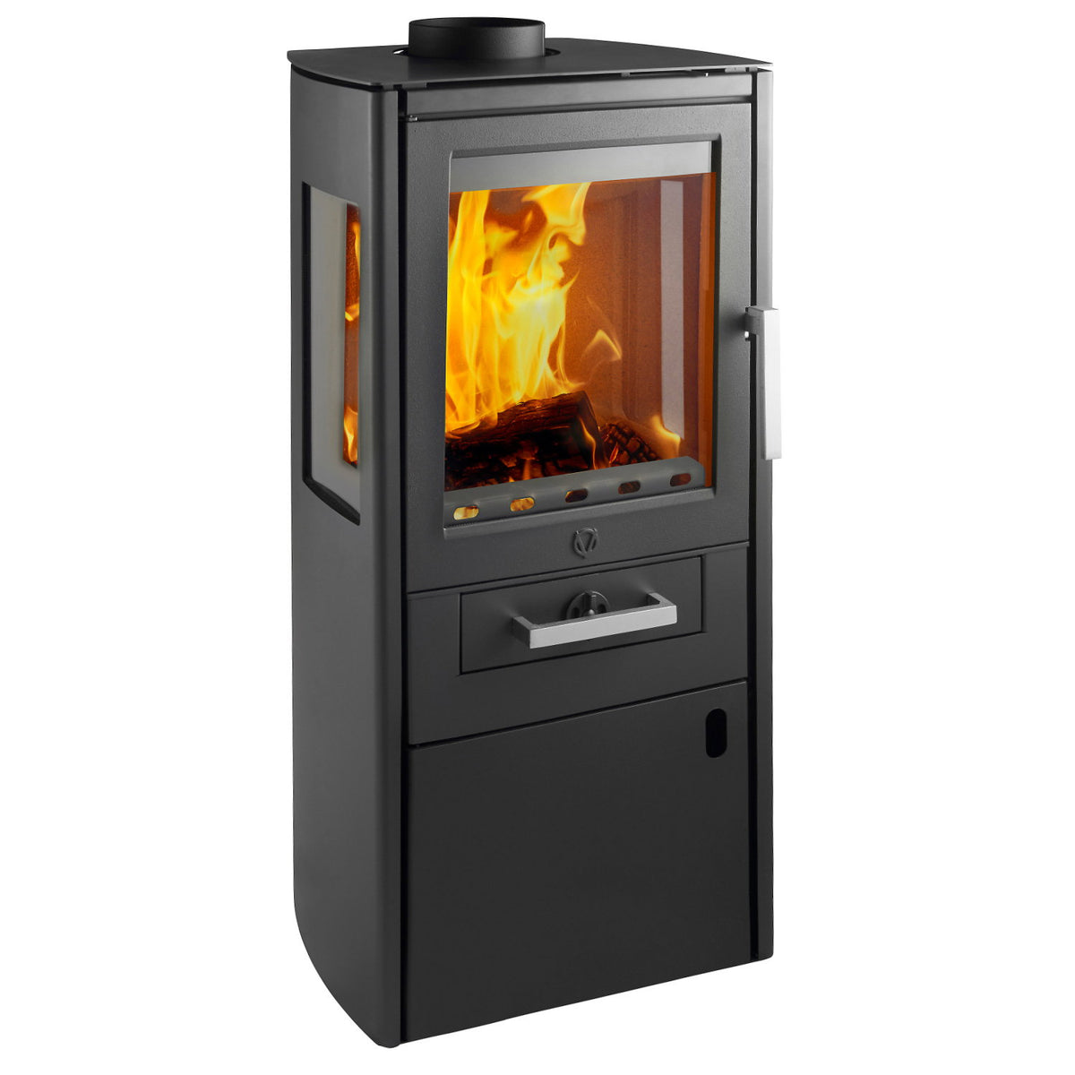 Varde Bornholm – Poêle à bois en acier noir avec vitres latérales 5,5 kW