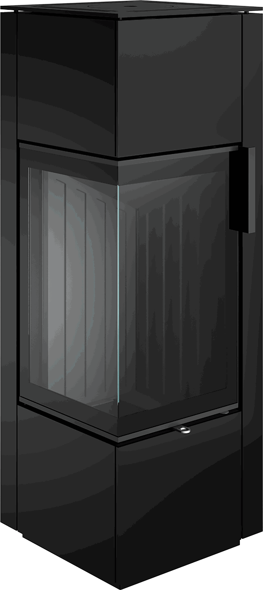 Poêle à bois Spartherm Piko S Steel 7,7 kW avec vitre en L