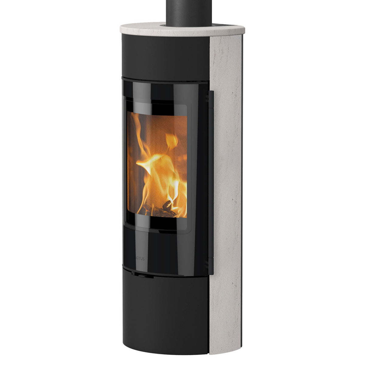 Poêle à bois Lotus Prestige Magic 40 noir avec pierre ollaire 5 kW