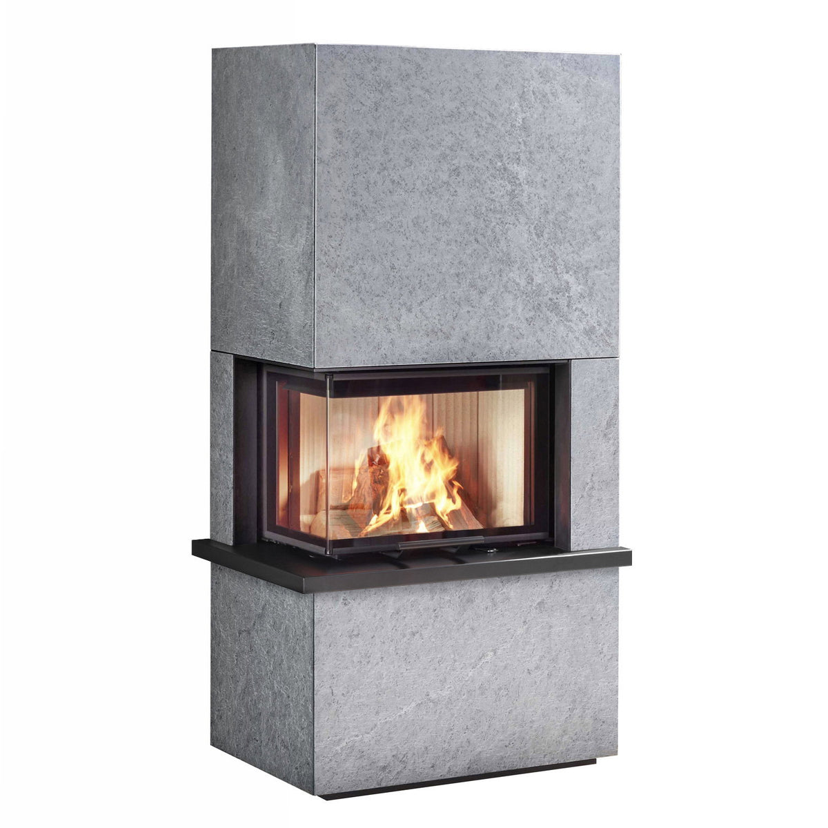 Poêle à bois Olsberg Osorno L 7,8 kW en pierre naturelle serpentine, sortie à gauche