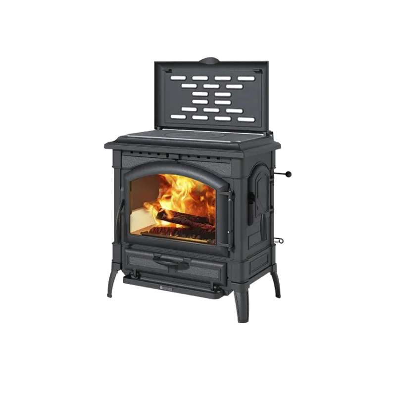 Poêle à bois La Nordica Isotta con cerchi 9,3 kW avec chauffe-plat