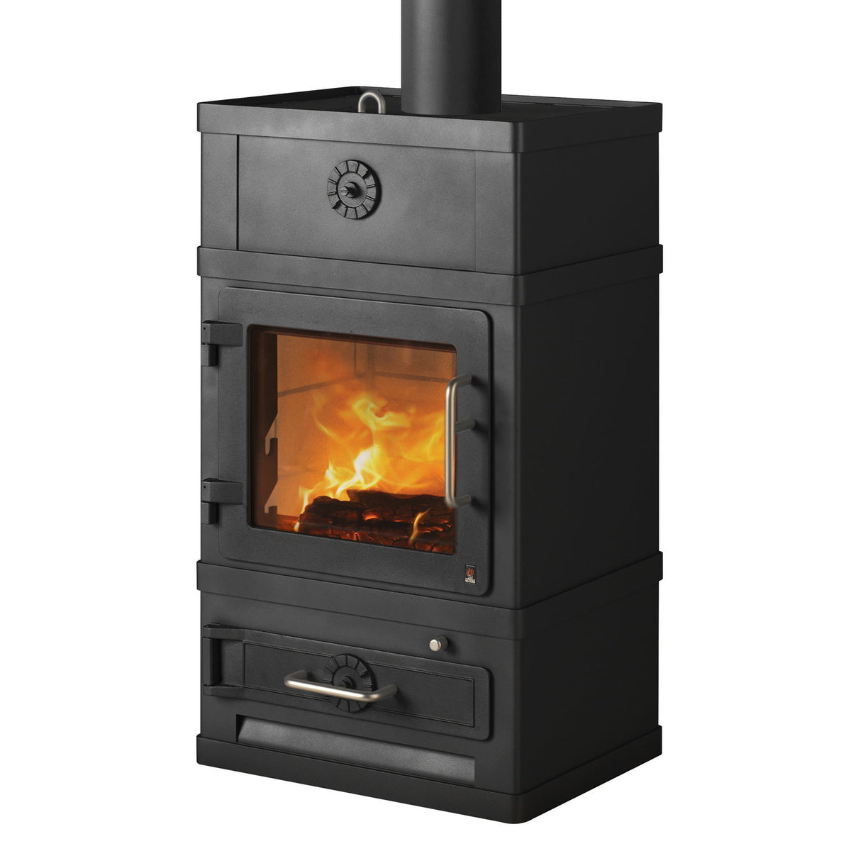Poêle à bois Lotus 2060 noir, évacuation des fumées par le haut, 8 kW