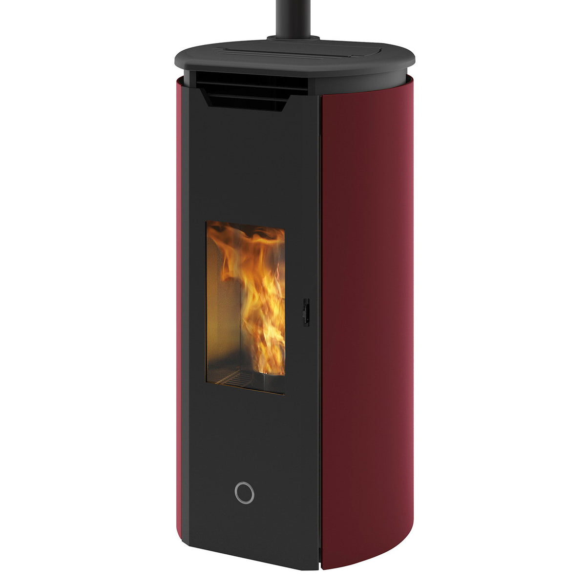 Poêle à granulés Edilkamin EK63 Tweed 90+ Evo bordeaux 9,2 kW sortie fumées dessus