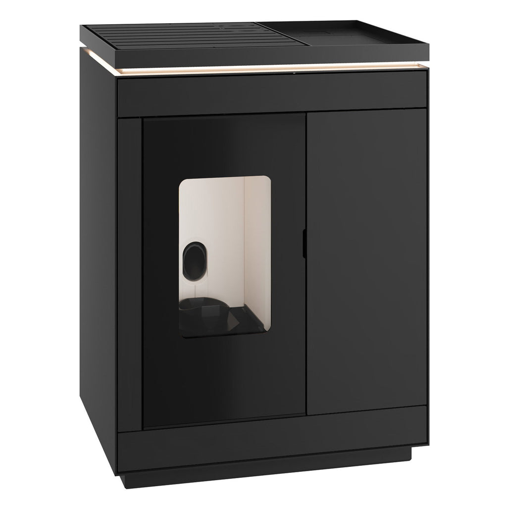 Olsberg Epana poêle à granulés acier noir 6 kW – sortie fumées 80 mm