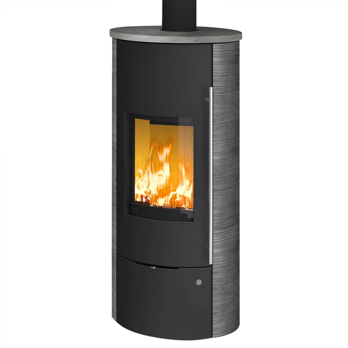 Olsberg Tolima Aqua II Compact – poêle à bois avec circulation d’eau, acier noir et céramique Curlo 10 kW – image 2
