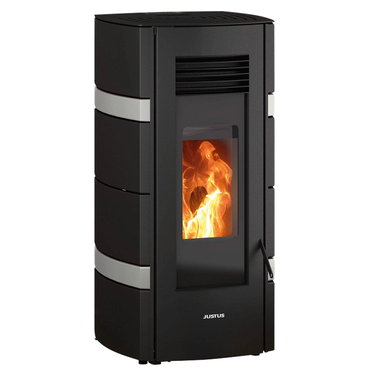 Poêle à granulés Justus Sia acier noir et conStone béton gris 8 kW