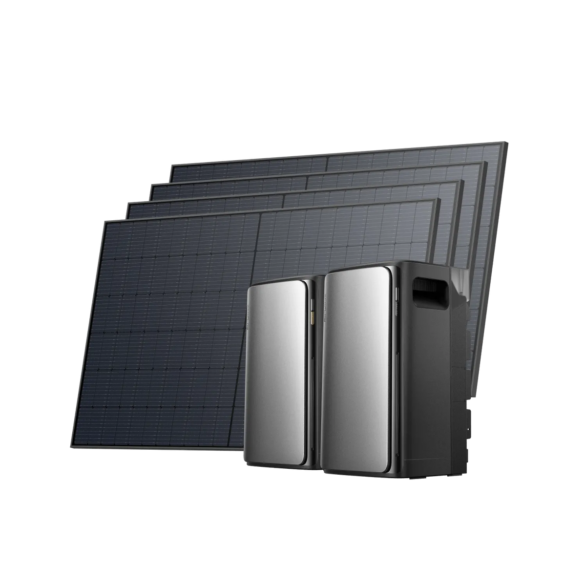 EcoFlow STREAM Ultra et STREAM AC Pro avec quatre panneaux solaires rigides de 520 W