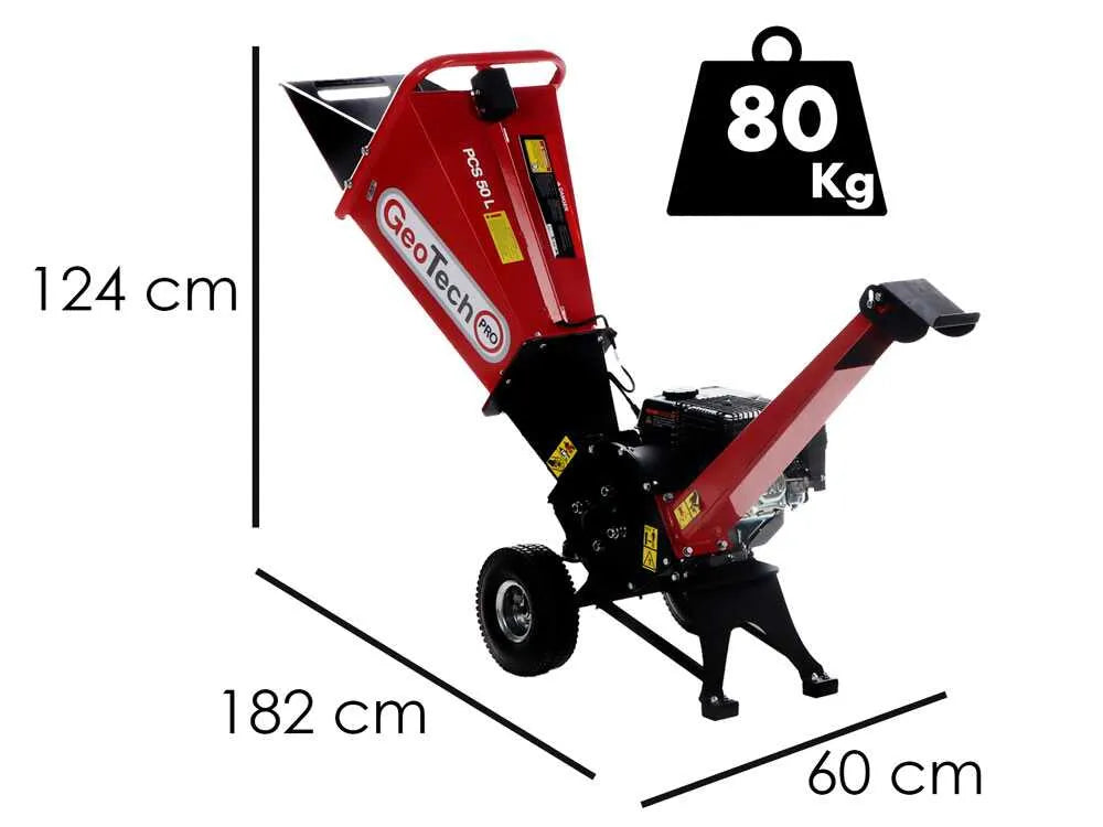 GeoTech Pro PCS 50 L - Broyeur de branches thermique - Loncin 6,5 CV